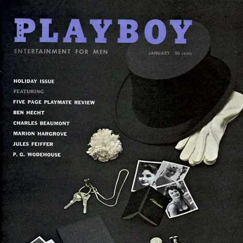 Playboy January 1959 Issue - Entertainment, Food, Humor, Satire, Attire, Fiction, Nostalgia, Leisure, Pictorial, Ribald Classic, and Travel